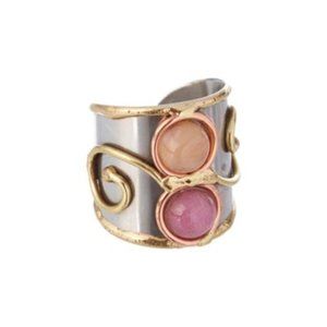 NWt Agate & Tri-Tone Gia Ring